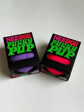 Needoh Funky Pup Plush Toy - Purple & Hot Pink